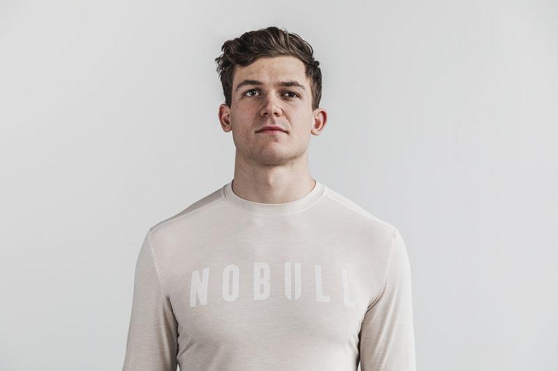 Red Nobull Tee Men's Long Sleeve | CA Q1583M